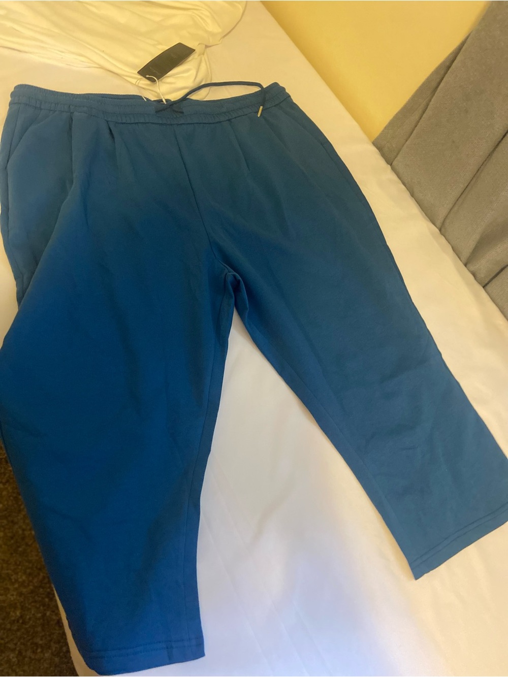 Women's Relaxed Teal Capris with Elastic Drawstring Waist